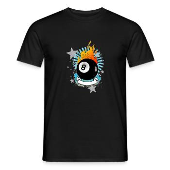 Burning 8-Ball (Billiards design) 01 - Men's T-Shirt - black - Front - AI Model Male 178 light (178cm)