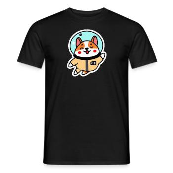 Corgi Space Traveller Dog Lover Puppy - T-shirt homme - noir - Devant - AI Model Male 178 light (178cm)