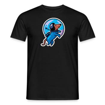 Teckel Cosmonaute amoureux des chiens Teckel - T-shirt homme - noir - Devant - AI Model Male 178 light (178cm)
