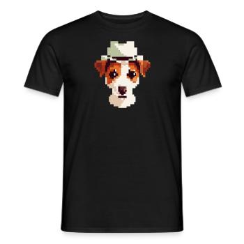 Jack Russell Terrier Pixel Art Amoureux des chiens Pupp - T-shirt homme - noir - Devant - AI Model Male 178 light (178cm)