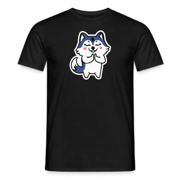 Husky Namaste Dog Cadeau Malamute - T-shirt homme - noir - Devant - AI Model Male 178 light (178cm)