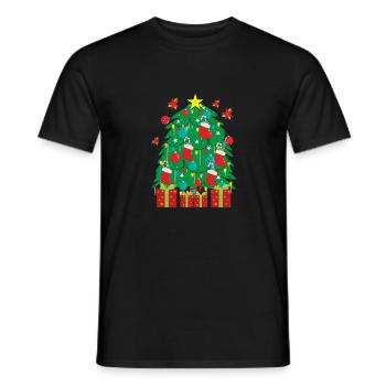 arbre de Noël - Sapin - Noël - cadeau - T-shirt homme - noir - Devant - AI Model Male 178 light (178cm)