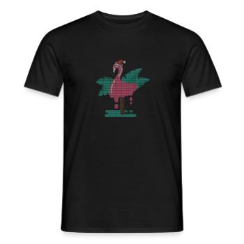 Flamingo Flamenco cadeau de Noël Ugly Sweate - T-shirt homme - noir - Devant - AI Model Male 178 light (178cm)