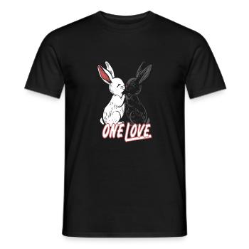 2 niedliche Hasen schwarz und weiss - Männer T-Shirt - Schwarz - Vorne - AI Model Male 178 light (178cm)