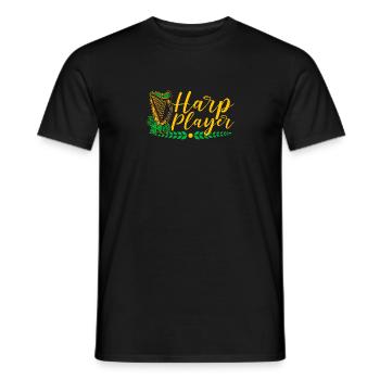 Harfenist Keltische Harfe Irisch Irland Musiker - Männer T-Shirt - Schwarz - Vorne - AI Model Male 178 light (178cm)