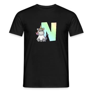 Licorne Lettre N - T-shirt homme - noir - Devant - AI Model Male 178 light (178cm)