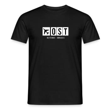 OSTEND AIRPORT - Men's T-Shirt - black - Front - AI Model Male 178 light (178cm)