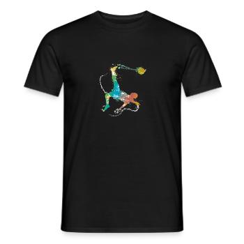 soccer male uk - Men's T-Shirt - black - Front - AI Model Male 178 light (178cm)