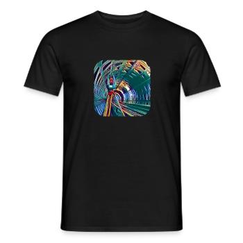 Arpenteur de tunnel arrondi - T-shirt homme - noir - Devant - AI Model Male 178 light (178cm)