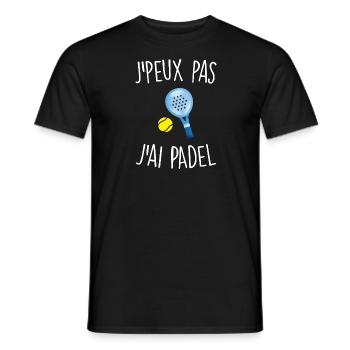 J'peux pas j'ai padel - T-shirt homme - noir - Devant - AI Model Male 178 light (178cm)