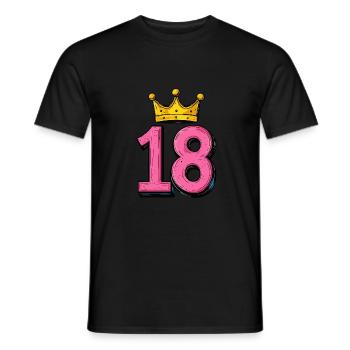 18 Zahl Trikot Krone - Männer T-Shirt - Schwarz - Vorne - AI Model Male 178 light (178cm)