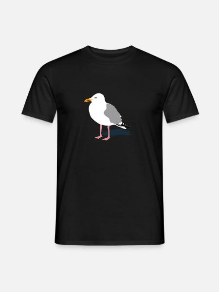 möwe seagull gull hafen segeln sailing hamburg - T-shirt herr - svart