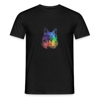 rainbow dog - Männer T-Shirt - Schwarz - Vorne - AI Model Male 178 light (178cm)