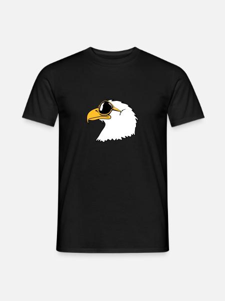 Eagle sunglasses cool bird funny - Men's T-Shirt - black