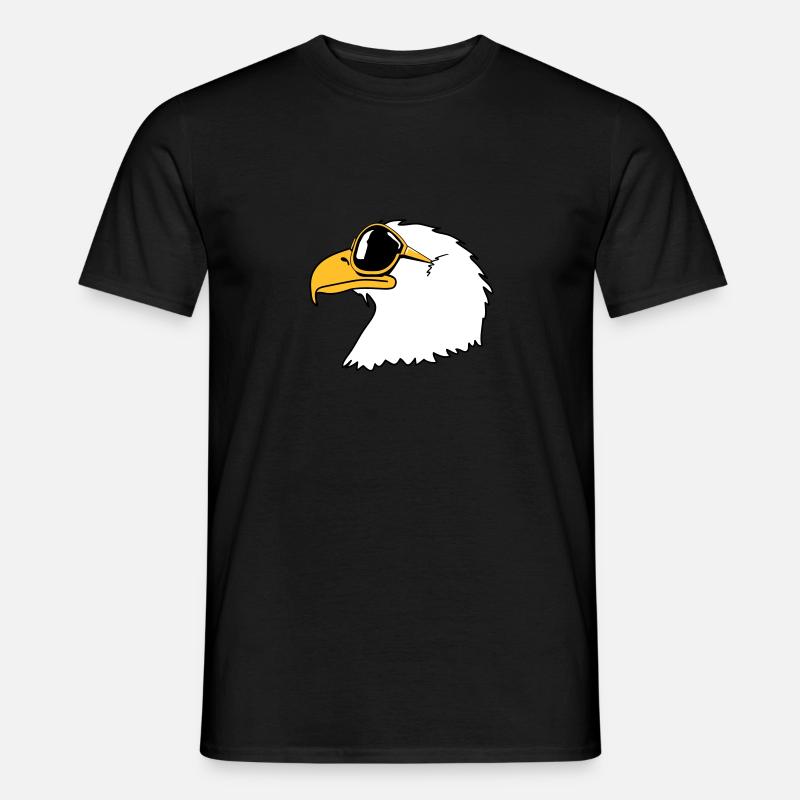 Adler Sonnenbrille Cool Vogel witzig - Männer T-Shirt - Schwarz