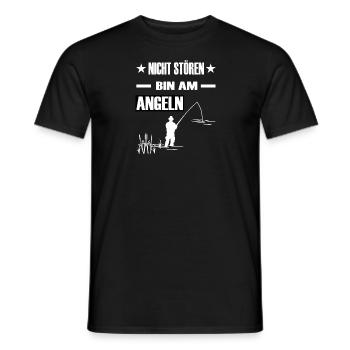 Angeln - Männer T-Shirt - Schwarz - Vorne - AI Model Male 178 light (178cm)