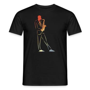 Vintage Saxophonist - Männer T-Shirt - Schwarz - Vorne - AI Model Male 178 light (178cm)