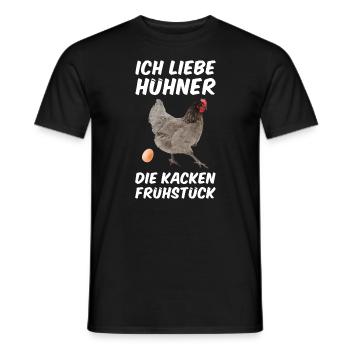 Hühner - Männer T-Shirt - Schwarz - Vorne - AI Model Male 178 light (178cm)