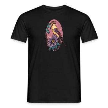 Cockatoo with flower - Men's T-Shirt - black - Front - AI Model Male 178 light (178cm)