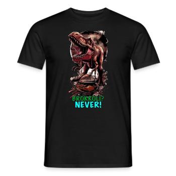 Dino BBQ Broccoli Grilling - Men's T-Shirt - black - Front - AI Model Male 178 light (178cm)