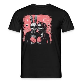 Couple de Pâques effrayant - T-shirt homme - noir - Devant - AI Model Male 178 light (178cm)