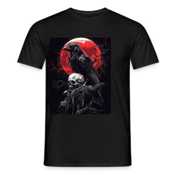 Corbeau Crâne Lune Gothique Noir Corbeau - T-shirt homme - noir - Devant - AI Model Male 178 light (178cm)
