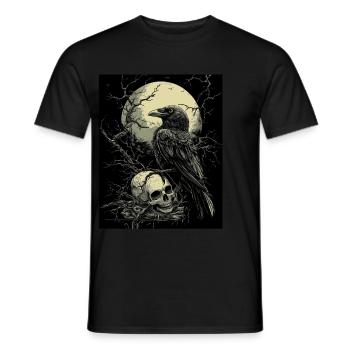 Corbeau Crâne Lune Gothique Noir Corbeau - T-shirt homme - noir - Devant - AI Model Male 178 light (178cm)