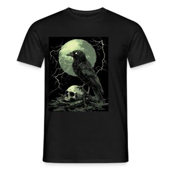 Corbeau Crâne Lune Gothique Noir Corbeau - T-shirt homme - noir - Devant - AI Model Male 178 light (178cm)