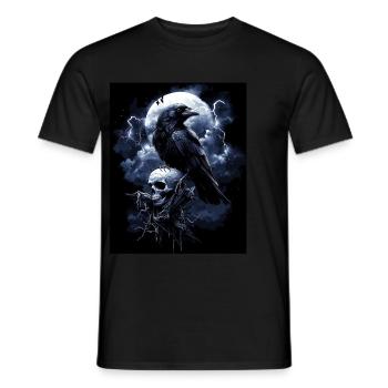 Corbeau Crâne Lune Gothique Noir Corbeau - T-shirt homme - noir - Devant - AI Model Male 178 light (178cm)