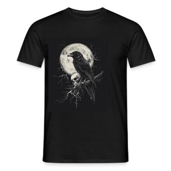 Corbeau Crâne Lune Gothique Noir Corbeau - T-shirt homme - noir - Devant - AI Model Male 178 light (178cm)