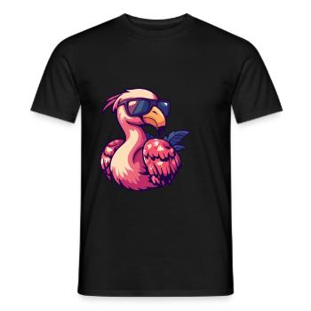 Flamingo Comic Funny Summer - Men's T-Shirt - black - Front - AI Model Male 178 light (178cm)