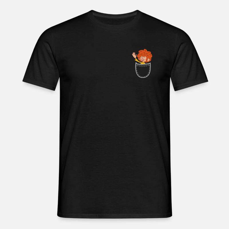 Pumuckl Design Mit Fröhlich Winkendem Pumuckl - Männer T-Shirt - Schwarz