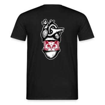 Heart Cat black and red - T-shirt homme - noir - Dos - AI Model Male 178 light (178cm)