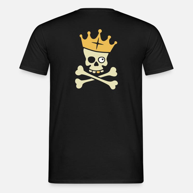 Totenkopf mit Krone - Männer T-Shirt - Schwarz