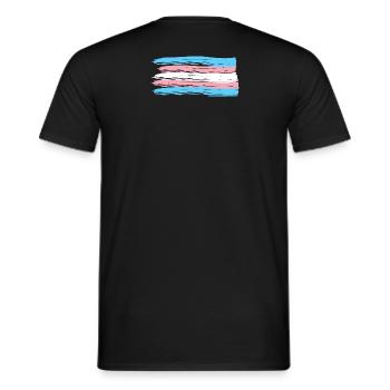 drapeau trans Pride - T-shirt homme - noir - Dos - AI Model Male 178 light (178cm)