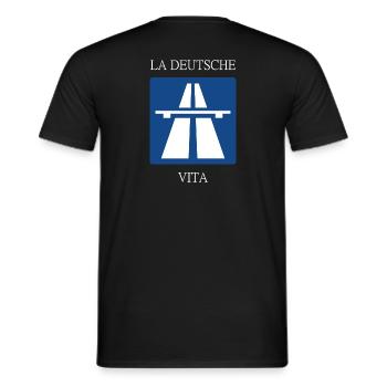 La deutsche Vita - Männer T-Shirt - Schwarz - Hinten - AI Model Male 178 light (178cm)