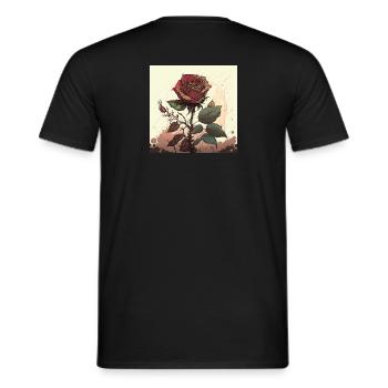 Romantische Rosentraumlandschaft - Männer T-Shirt - Schwarz - Hinten - AI Model Male 178 light (178cm)