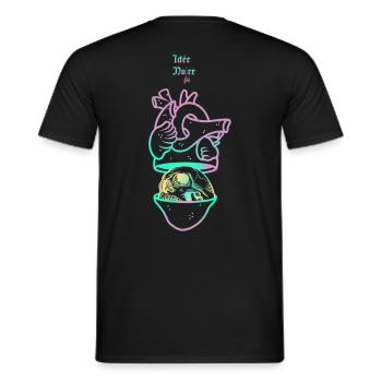 Heart Skull 1 mauve avec logo Idée Noire - T-shirt homme - noir - Dos - AI Model Male 178 light (178cm)