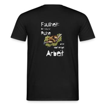Faulheit: Der Hang zur Ruhe ohne vorherige Arbeit! - Männer T-Shirt - Schwarz - Hinten - AI Model Male 178 light (178cm)