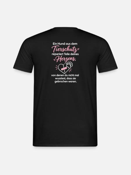 Tierschutzhund Herzensretter Design - Männer T-Shirt - Schwarz