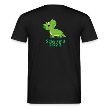 Schulkind 2023 Dino - Männer T-Shirt - Schwarz - Hinten - AI Model Male 178 light (178cm)
