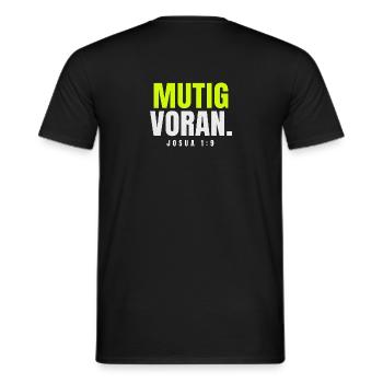Mutig voran – Josua 1,9 - Männer T-Shirt - Schwarz - Hinten - AI Model Male 178 light (178cm)