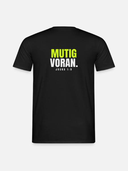 Mutig voran – Josua 1,9 - Männer T-Shirt - Schwarz