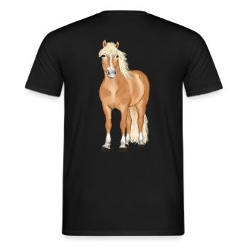 blonder Haflinger - Männer T-Shirt - Schwarz - Hinten - AI Model Male 178 light (178cm)