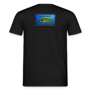 Wilder Hecht - Männer T-Shirt - Schwarz - Hinten - AI Model Male 178 light (178cm)