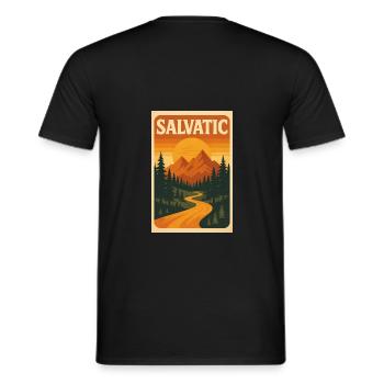 Salvatic – Wild Nature Retro Adventure - Männer T-Shirt - Schwarz - Hinten - AI Model Male 178 light (178cm)