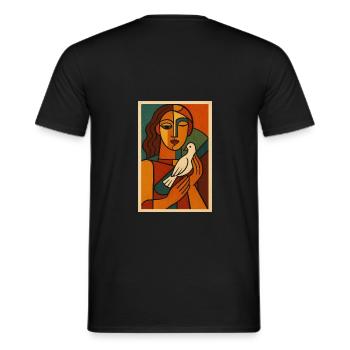 Peaceful Soul – Kubismus trifft Retro-Kunst - Männer T-Shirt - Schwarz - Hinten - AI Model Male 178 light (178cm)