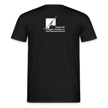 Logo Fliegerclub Schwerin Pinnow (web) - Männer T-Shirt - Schwarz - Hinten - AI Model Male 178 light (178cm)