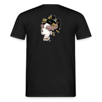 Namakubi and mushrooms - Men's T-Shirt - black - Back - AI Model Male 178 light (178cm)