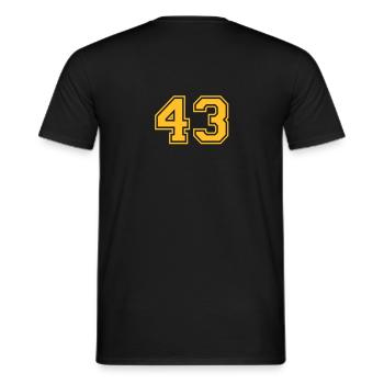 43 - Männer T-Shirt - Schwarz - Hinten - AI Model Male 178 light (178cm)
